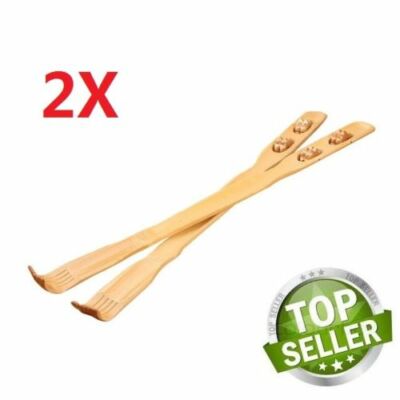 2 x 18'' Bamboo Wooden Itch Therapeutic Back Scratcher Massage Rollers US Seller