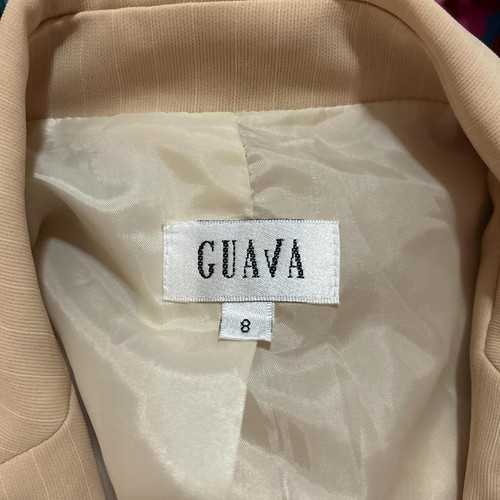 Guava Women's 8 Beige & White Pinstripe Collared Blazer - Picture 6 of 7