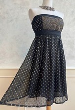 NEW+TAGS - MONSOON Black Lace Shoulder 'Dorothy' Boho Tunic Shift Dress 10 €135