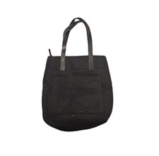 Everlane Black Canvas Tote with Leather Straps