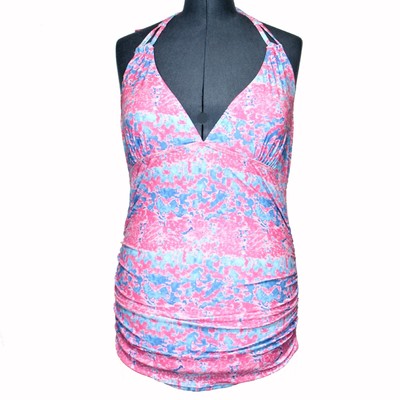 2 Piece Women's Swimsuit Halter Style Padded Pink Blue 2XL