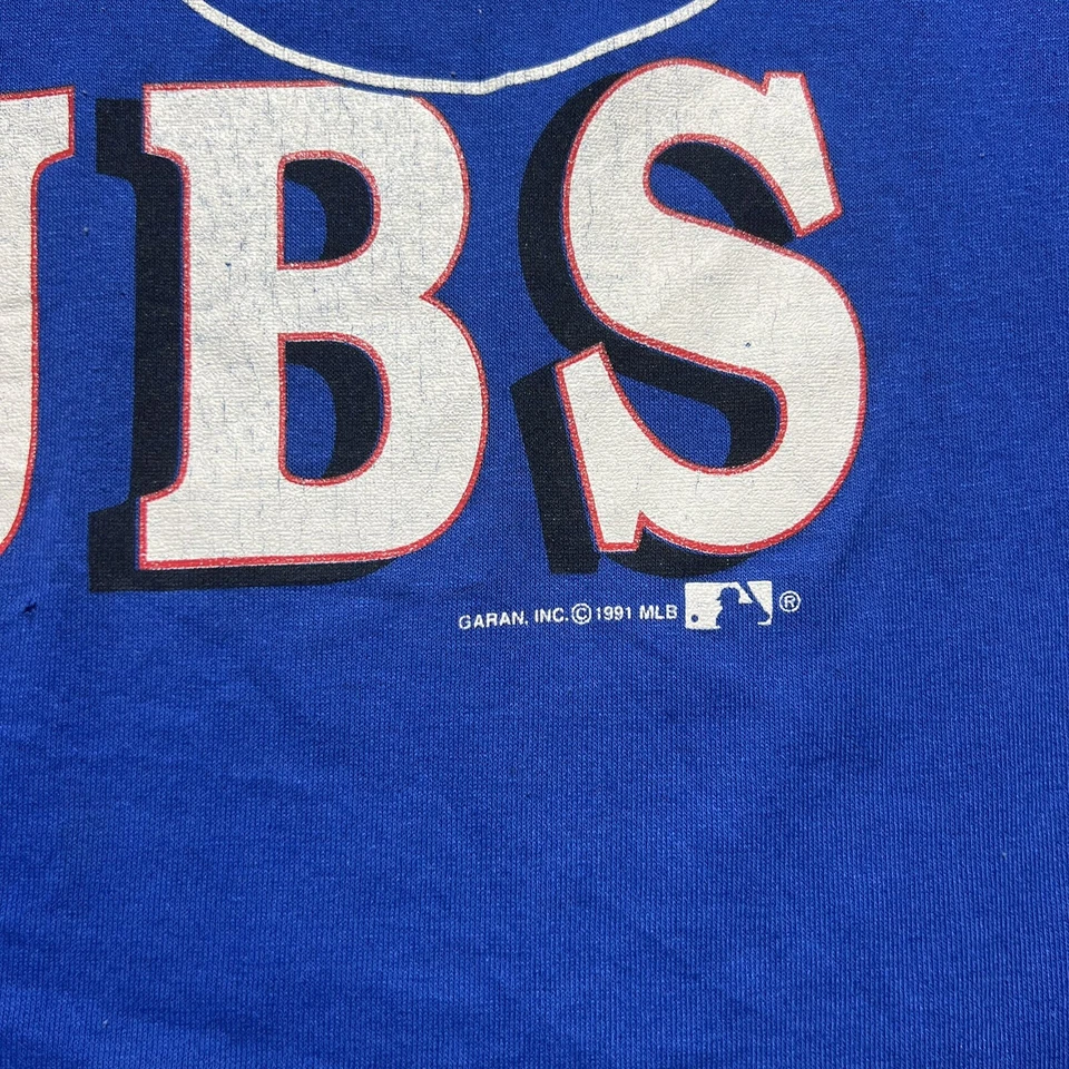 Camisa De Colección 1991 Chicago Cubs MLB Logo Puntada Única Para Hombre Talla Mediana Foto 3 de 4