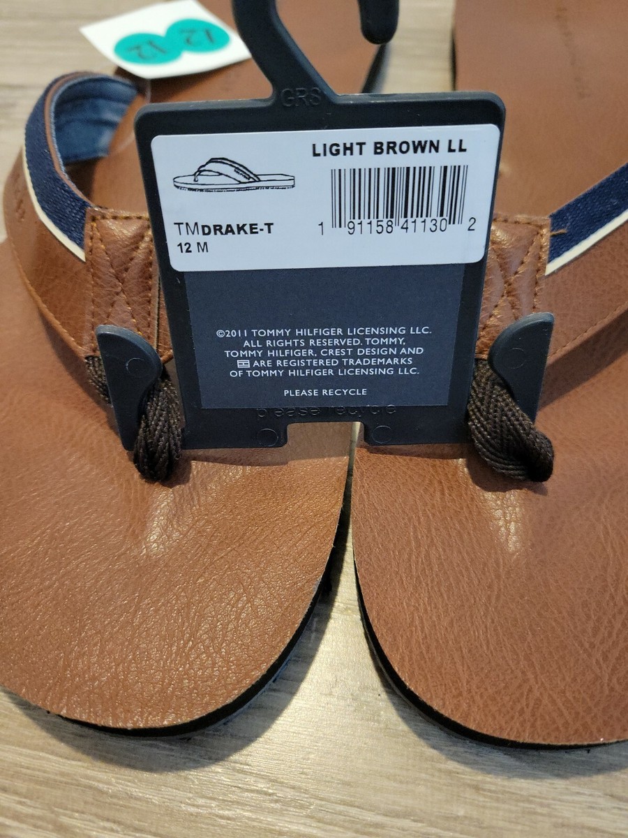 New Tommy Hilfiger Drake Light Brown Sandals Flip Flops  display picture 1