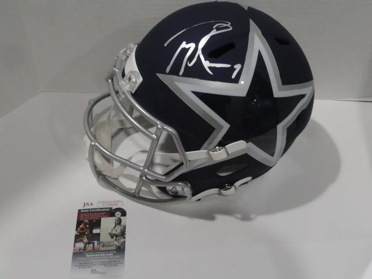 TONY ROMO SIGNED DALLAS COWBOYS FULL SIZE REPLICA AMP HELMET PROOF