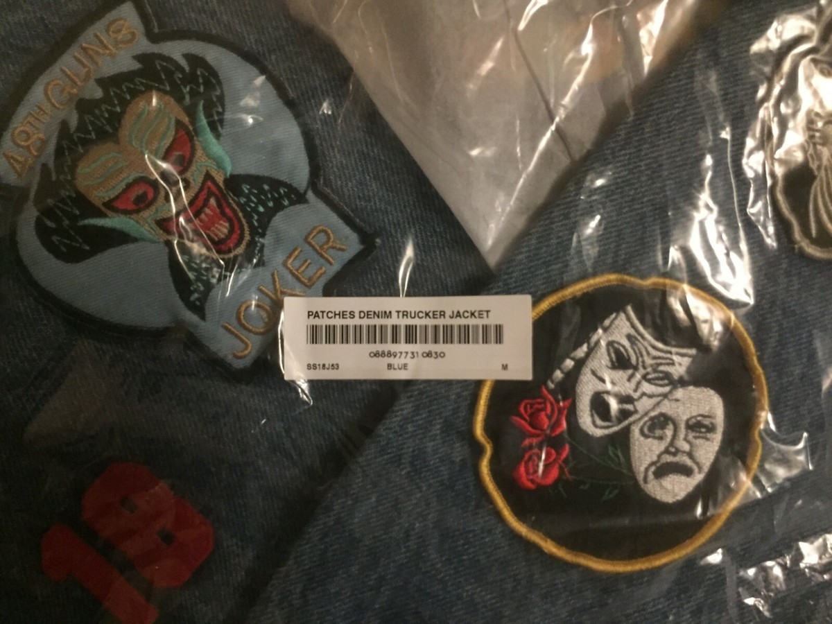 Supreme Patches Denim Trucker Jacket M Blue SS18 NWT Supreme Patches Denim Trucker Jacket M Blue SS18 NWT