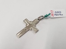 CIONDOLO CROCIFISSO- CROCE SACRA ORO BIANCO 18KT 750 2,45 GRAMMI (4227)