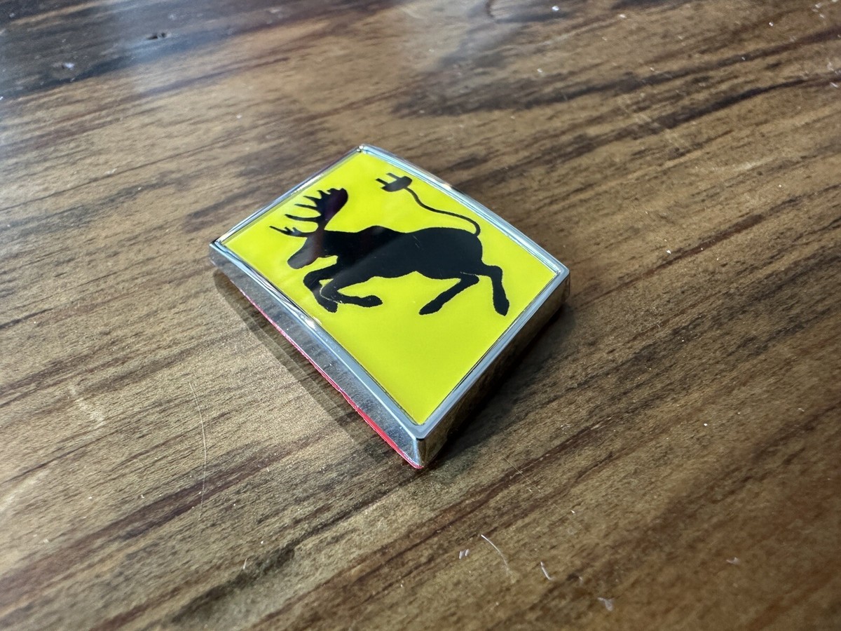 GENUINE Electric Prancing Moose VOLVO Recharge 35mm Chrome Badge