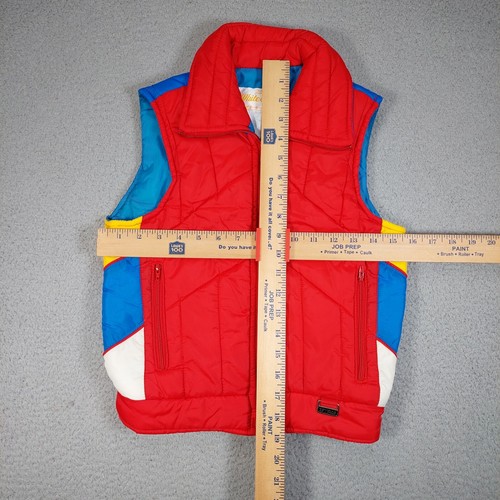 Vintage 80s White Stag Puffer Ski Vest Zip Jacket Youth Kids Size Small Rainbow - Picture 7 of 10
