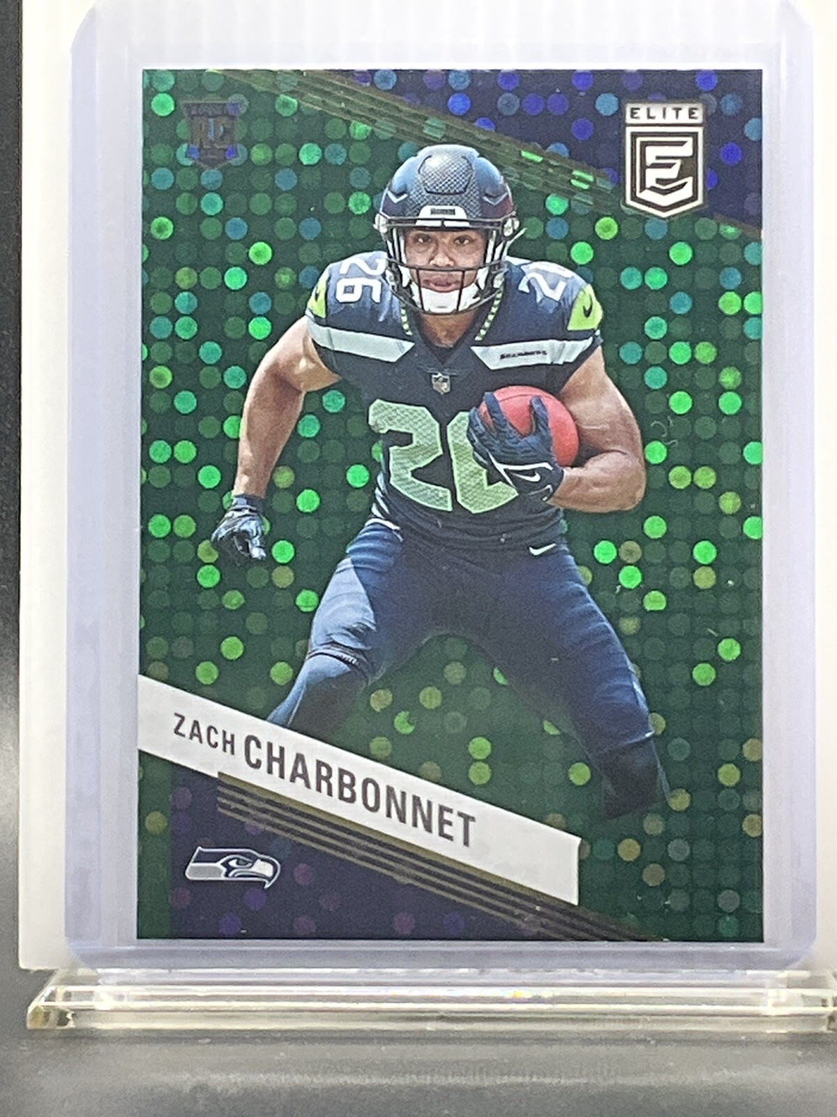 2023 Panini Donruss Elite Football - Zach Charbonnet Green Disco ROOKIE Card