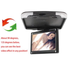 13'' Wide LCD TFT Car Ceiling Flip Down Monitor Auto Roof Mount TV Black US