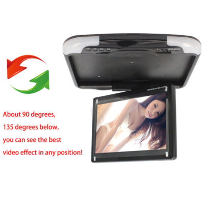 13'' Wide LCD TFT Car Ceiling Flip Down Monitor Auto Roof Mount TV Black US