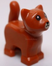 Lego Gato Bebé Gatito De Pie Negro Nariz y Ojos Pupilas Blancas Bozal Bronceado