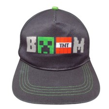 Minecraft TNT Snapback Hat Black Youth OSFM Adjustable Vent Holes
