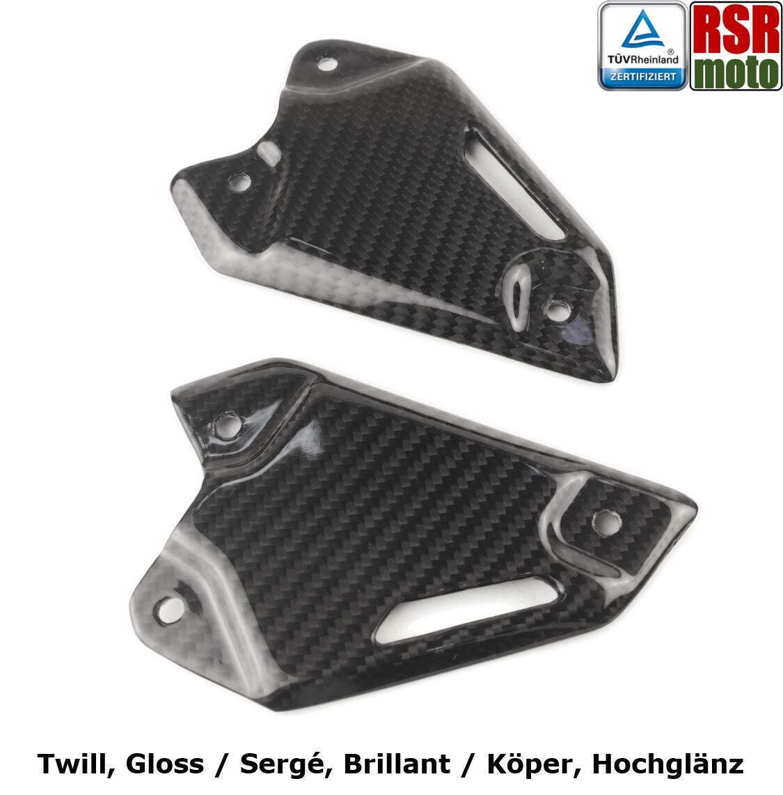 Repose-pieds en carbone 100% mat pour Kawasaki Z900 dès 2017