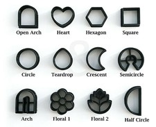 Stud clay cutter pack of 12 | Polymer Clay Cutter set | Unique clay cutter |