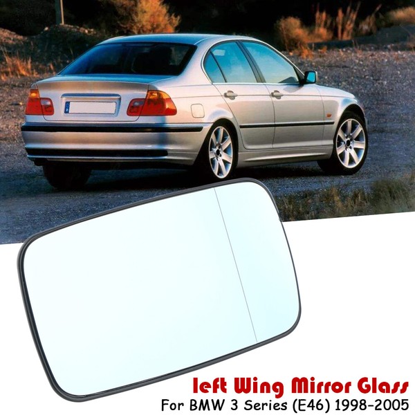 Spiegelglas Links / Rechts FüR 3Er BMW E46 Compact Limo Touring Blau Glas AsphÄR-image