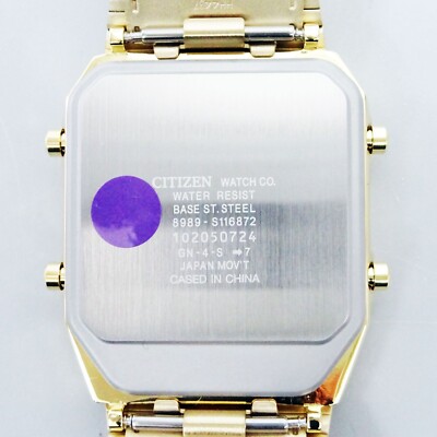 CITIZEN ANA-DIGI TEMP reprint model watch gold JG2103-72X from