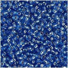Miyuki Seed Beads Round Size 11/0 24 Gram Tube, Silver Lined Sapphire Blue 11-19