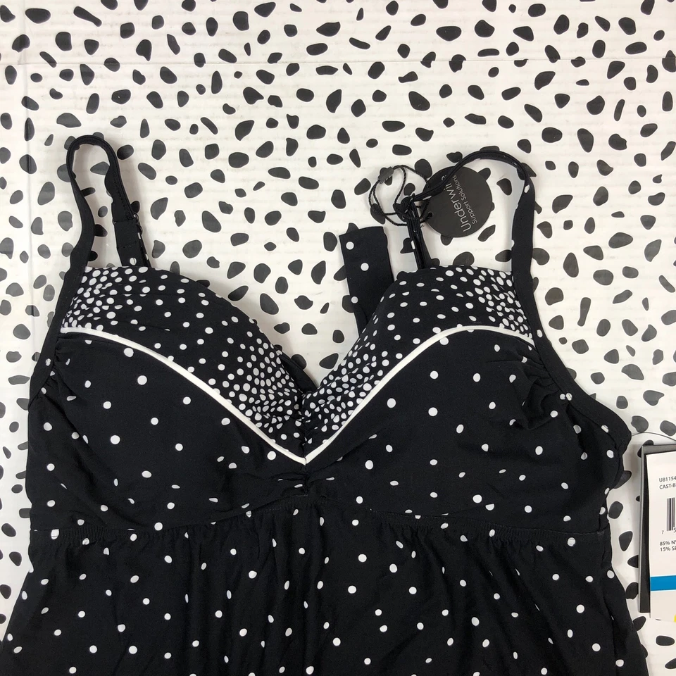 Tankini de mergulho COCO REEF preto branco bolinhas SWIM TOP 36/38C U81154 - Imagem 4 de 4