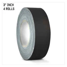 4 PACK OF GAFFERS STAGE TAPE - NO RESIDUE - BLACK - 3" X 60 YARD