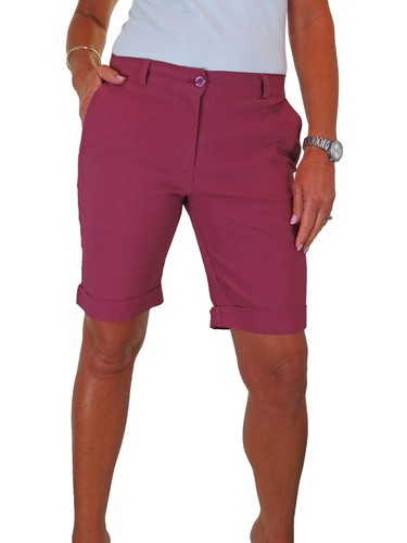 Womens Above Knee Shorts with Turn Up Cuff Mid Rise Stretch Bermuda 8-22 - Picture 47 of 72