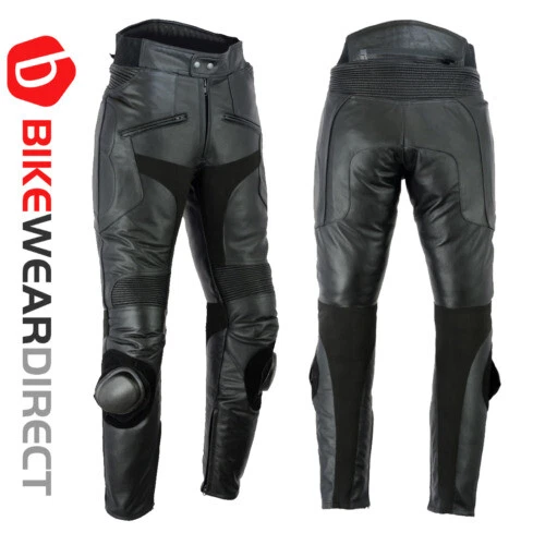 Leather Motorcycle Trousers Removable Armour