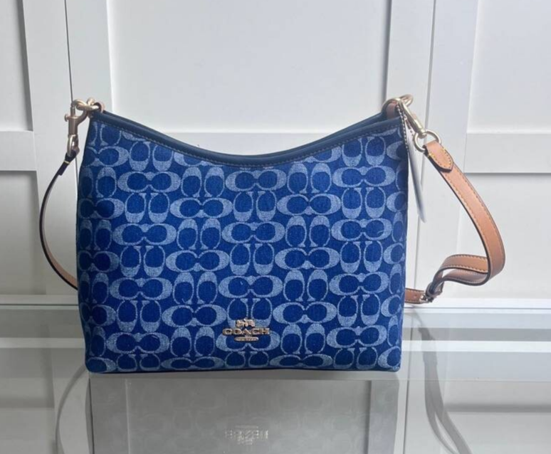 新品COACH CY702 LAUREL アンダーアームバッグ ショルダーバッグ COACH Laurel Shoulder Bag Signature Denim Denim/Natural