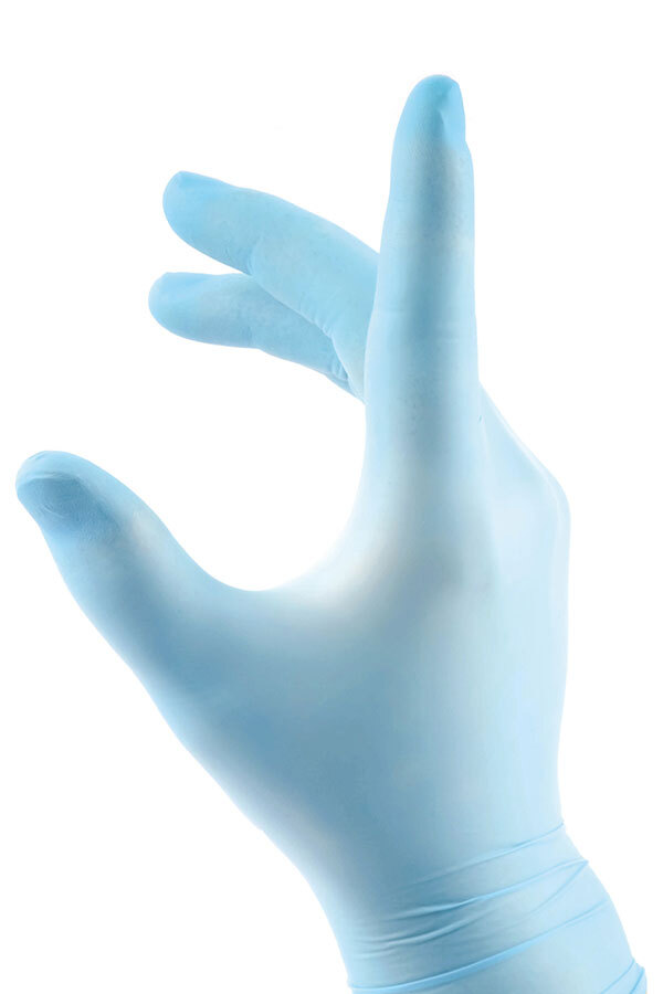 BEESWIFT NITRILE DISPOSABLE GLOVES POWDER FREE BLUE L