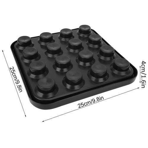 (Negro) 16 Agujeros Piscina Billar Bola Soporte de Almacenamiento Bandeja Billar EC - Imagen 18 de 22