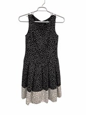 lauren ralph lauren dress Sz 8 polkadots fit and flare boxpleats spring summer