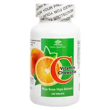 Vitamin C With Rose Hips Chewable 100 Tablets