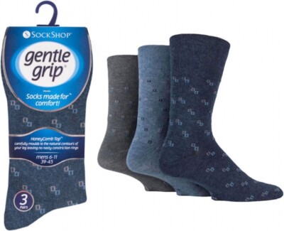 Herren 12 Paar nicht bindende sanfte Griff Waben Socken UK 6-11 Komfort