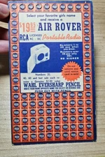 Vintage Wahl Eversharp Pencil RCA Air Rover Radio Cardboard Punch Gambling Game