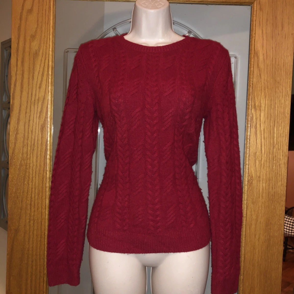 Brooks Brothers Women's Sweater, Small, Pure Cashmere Red Cable-knit  Holiday | eBay