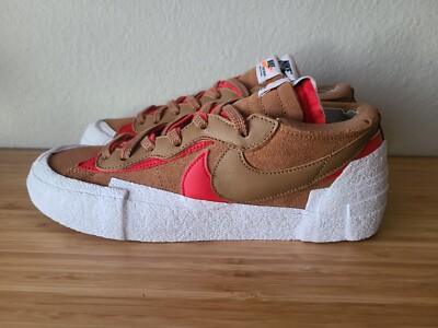 Size 9.5 - sacai x Nike Blazer Low British Tan for sale online | eBay