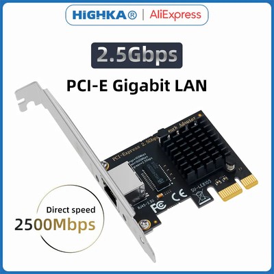 Gigabit Ethernet PCI Express Network Card 10/100/2500Mbps 1Gbps/2.5Gbps RJ45
