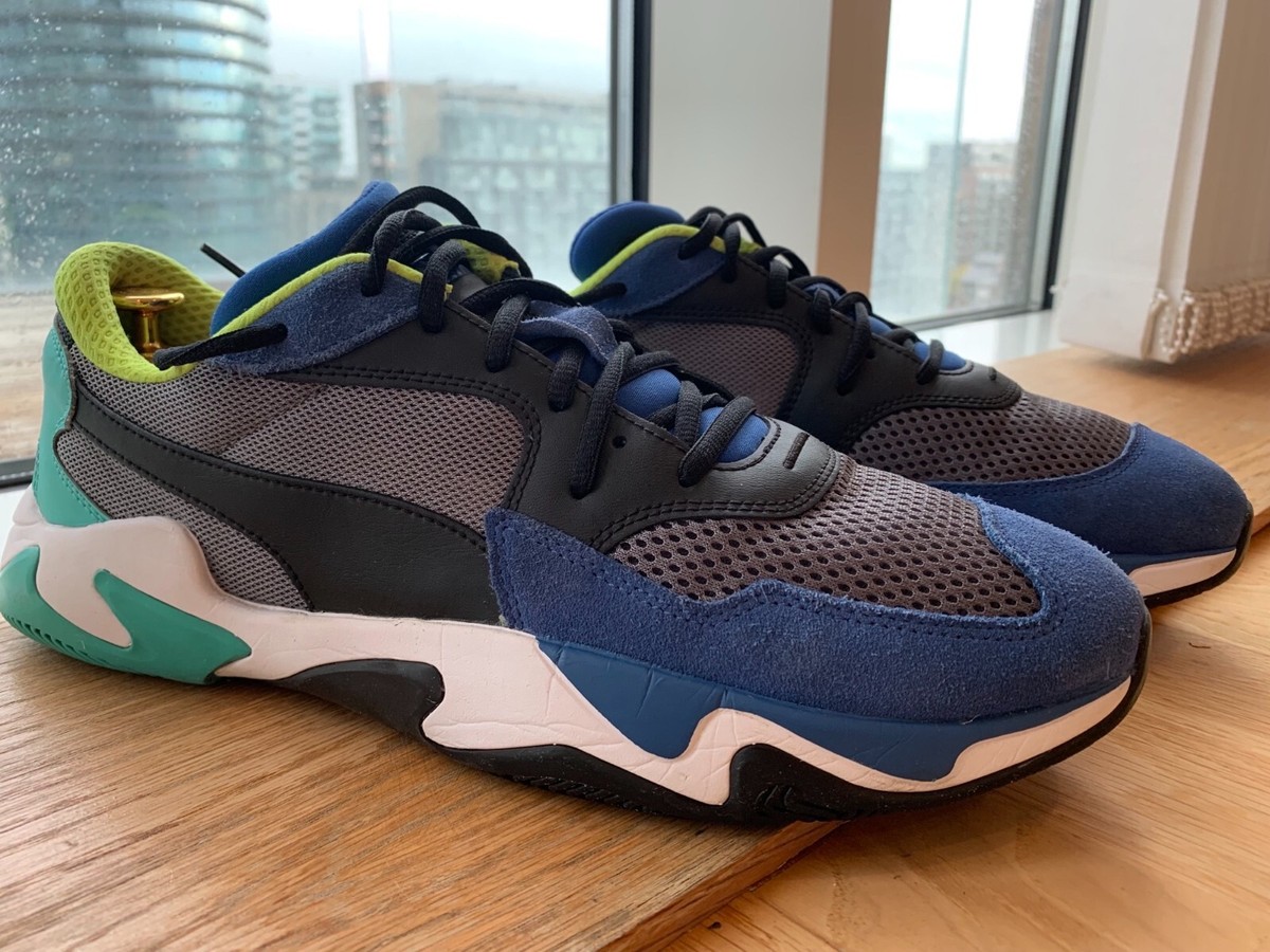 Vintage Mens PUMA STORM ORIGIN Blue/Grey Trainers 369770 01 (UK 11