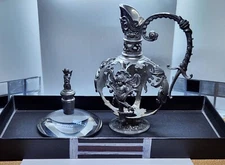 Pre-owned Vintage German Cherub Pewter Decanter without the Glass-Early 1900's.