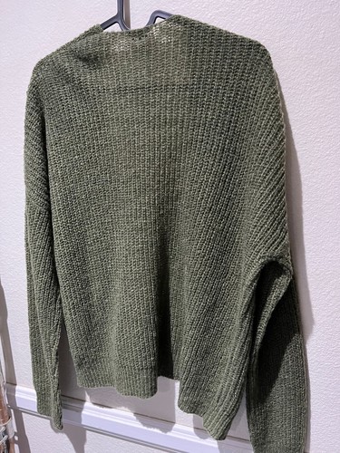 Essentials by Full Tilt Olive Green Open Cardigan Sweater - Women's S - NEW - Picture 2 of 7