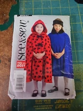 See & Sew B4637 GIRLS' Very Easy Cape Sewing Pattern SZS. 6-7-8 UNCUT