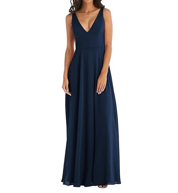 sachin and babi light blue dress Ivory Lux Chiffon Bridesmaid Dresses main image 0