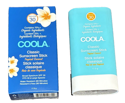 Coola Classic Sunscreen Stick SPF 30 Broad Spectrum Water Resistant 17g Coconut