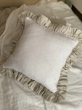 100% Linen Squared Throw Pillow Case Sham 1PC 20x20in Romantic Cottage Style