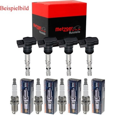 4x METZGER Zündspule + BERU Zündkerze für Honda Jazz II GD_ GE3 GE2 1.3 iDSi