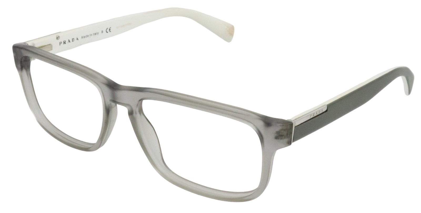 PRADA VPR07P 5AV-1O1 56mm Frosted Smoke Translucent Eyeglasses Frames Italy A