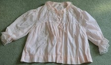 vintage Barbizon pink bed jacket Sentiment Dacron cotton nylon lace large eyelet
