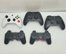 Lot Of 5 Xbox One PS3 Controllers Parts Or Repair Only Tested 
