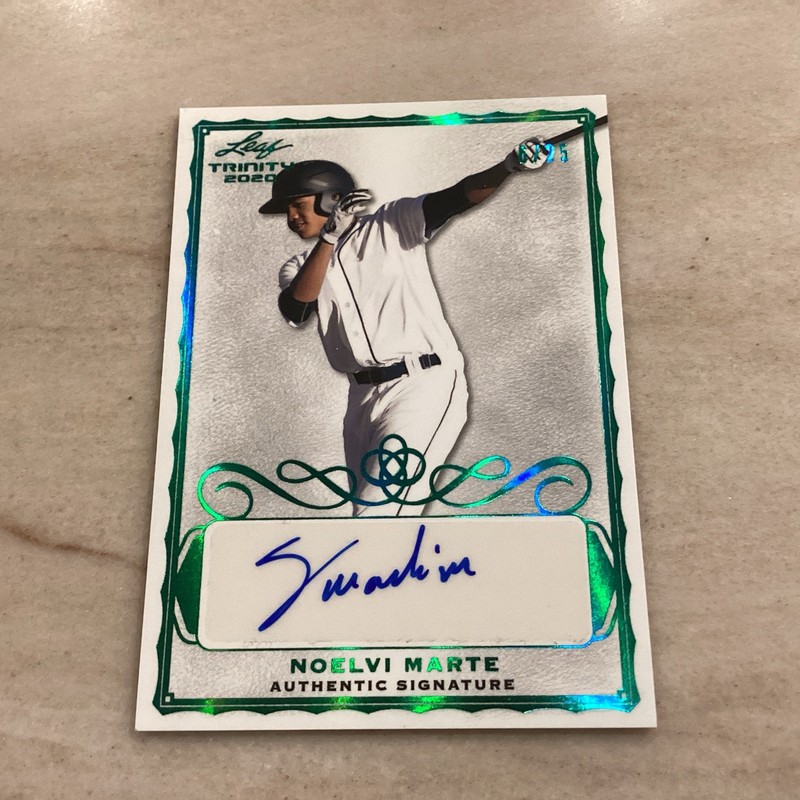 2020 Leaf Trinity Green 6/25 Noelvi Marte #A-NM1 Auto