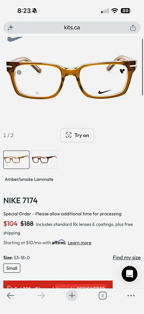 Nike Orange Eyeglass Frames for sale | eBay