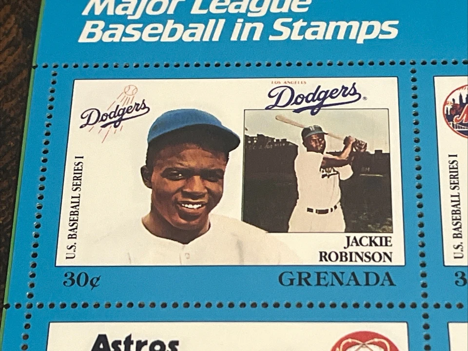 Juego de 9 estampillas de jugadores de béisbol de las Grandes Ligas 1988 primera serie colección de Granada Foto 2 de 4